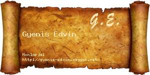 Gyenis Edvin névjegykártya